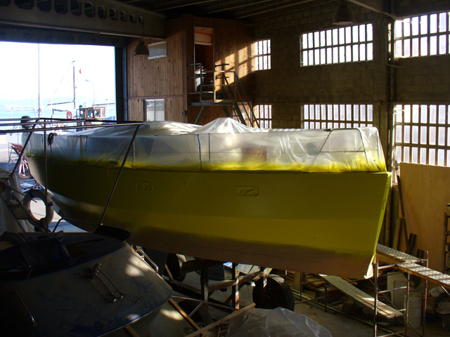 Cafe Atlantique velero de contrachapado marino