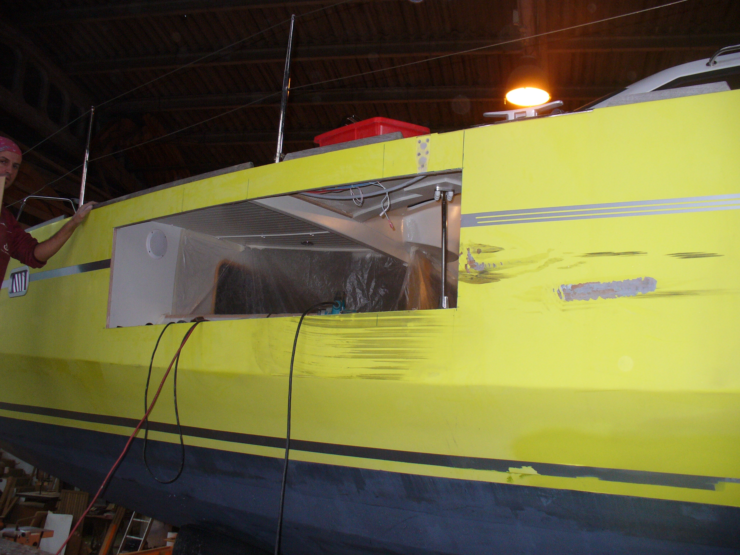 Cafe Atlantique velero de contrachapado marino