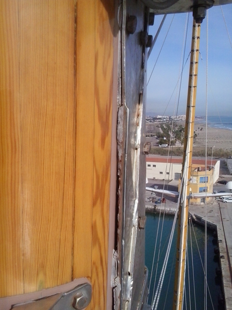 Schooner Fleurtje, revisión de mástiles